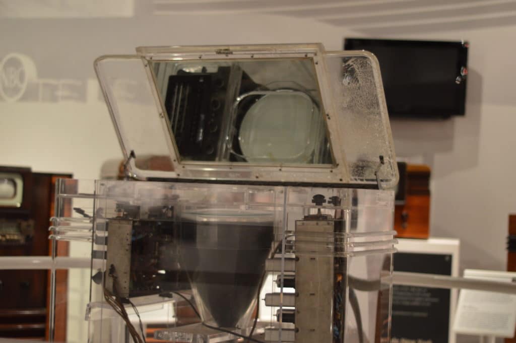 This lucite television was showcased at the New York's World Fair in 1939. (photo credit - Meg Marshall)