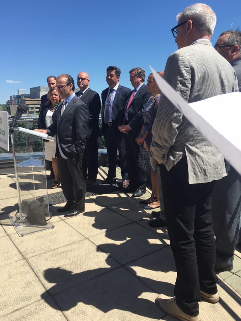 Politicians from all levels gathered together to make a transit announcement on Tuesday, June 21, 2016