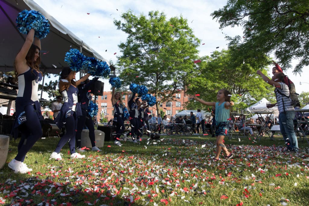 The Argos had their cheerleaders on site delivering ice cream to everyone and cheering everyone on of all ages! Photo taken by Goran Petkovski.